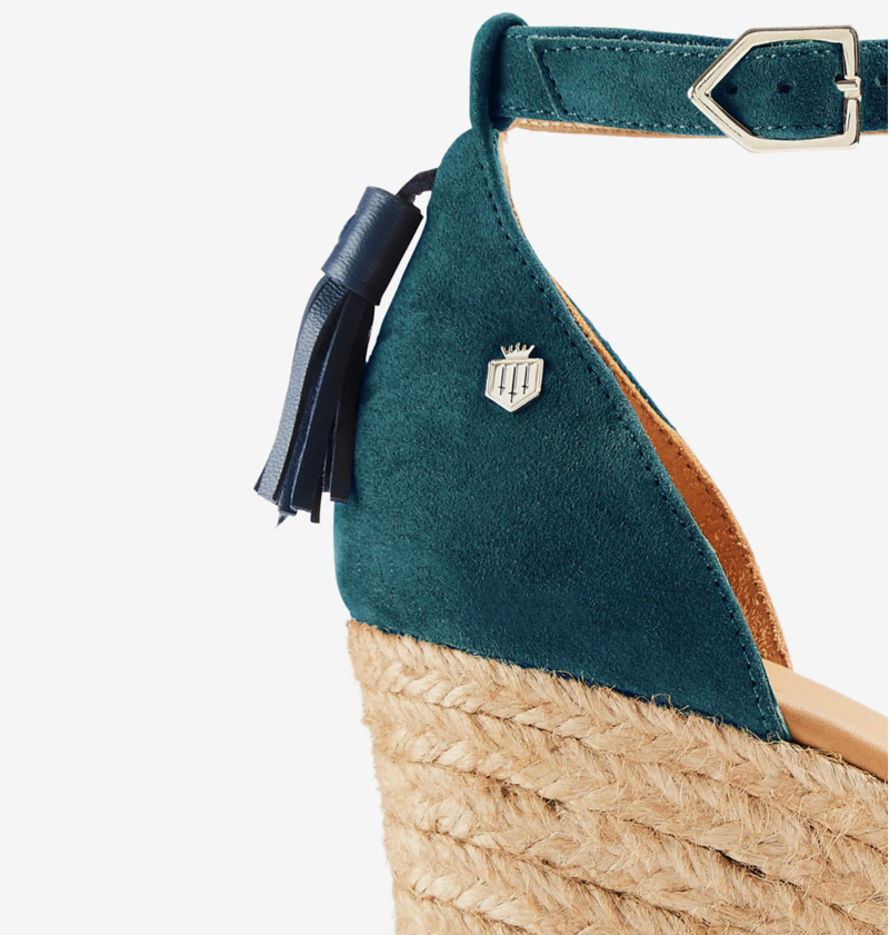 Fairfax and Favor Valencia Wedge Ocean Suede-5